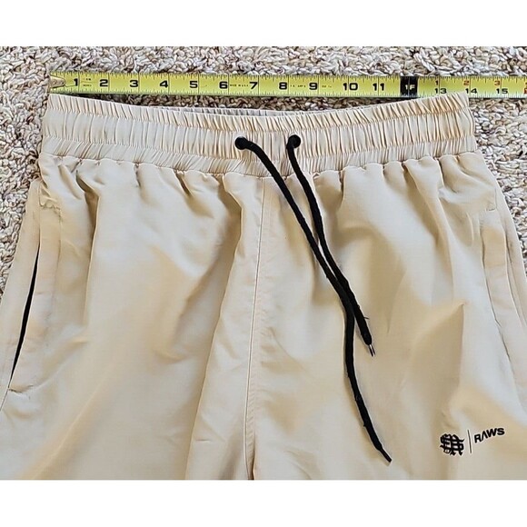 Sol et Al RAWS Track Pants Sand Nylon Lined Black Zipper UK Street Athleisure - Picture 7 of 16